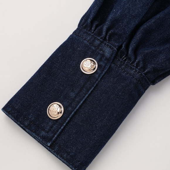 Commense Belted Button-Front Denim Shirt Dress Size XS NWT - Picture 4 of 6